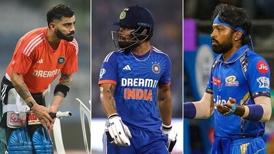 Hardik Pandya, Rinku Singh and Hardik Pandya have found no placed in Sanjay Manjrekar's India T20 World Cup squad of 15 (PTI-Getty) Hardik Pandya, Rinku Singh and Hardik Pandya have found no placed in Sanjay Manjrekar's India T20 World Cup squad of 15 (PTI-Getty)
