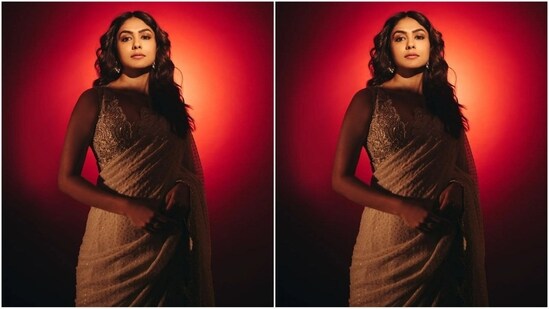 If you loved Mrunal's saree and are wondering how much it costs then don't worry we have got your back. Her outfit is from the shelves of the designer brand Mrunalini Rao and her saree costs <span class=
