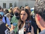Taking to X on Friday, Khymani James reposted a post showing AOC speaking with media in the Gaza Solidarity Encampment at Columbia University. Taking to X on Friday, Khymani James reposted a post showing AOC speaking with media in the Gaza Solidarity Encampment at Columbia University.