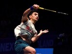 India's Lakshya Sen in action(AP)