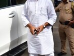 Mumbai, India - June 13, 2023: Congress leader Naseem Khan arrives for the core committee meeting of the Congress party, at Garware Club, Churchgate, in Mumbai, India, on Tuesday, June 13, 2023. (Photo by Bhushan Koyande/HT Photo) (HT PHOTO)