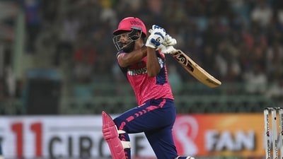 Sanju Samson skipper of RR (Rajasthan Royals) bats against LSG (Lucknow Supergiants) during IPL Match No. 44th at Atal Bihari Bajpayee Ekana International Cricket Stadium Sanju Samson skipper of RR (Rajasthan Royals) bats against LSG (Lucknow Supergiants) during IPL Match No. 44th at Atal Bihari Bajpayee Ekana International Cricket Stadium