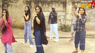 A still from the AAP rap song, Jail Ka Jawab Vote Se A still from the AAP rap song, Jail Ka Jawab Vote Se