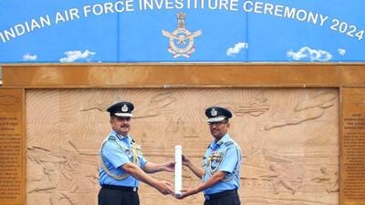 Air Chief Marshal VR Chaudhari, CAS presented Presidential Awards to 51 IAF personnel at an Investiture Ceremony (Twitter/@IAF_MCC)