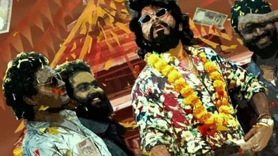 Jagadeesh and Allu Arjun in a still from Pushpa: The Rise. Jagadeesh and Allu Arjun in a still from Pushpa: The Rise.