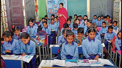 DEO claims students are switching from private schools to government institutions due ti improving infra. (Manish/HT) DEO claims students are switching from private schools to government institutions due ti improving infra. (Manish/HT)