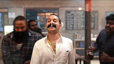 Faasil plays a cheerfully unhinged don named Ranga, in the darkly funny film. Faasil plays a cheerfully unhinged don named Ranga, in the darkly funny film.