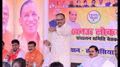 UP deputy CM Brajesh Pathak at a BJP meeting in Lucknow. (Sourced) UP deputy CM Brajesh Pathak at a BJP meeting in Lucknow. (Sourced)
