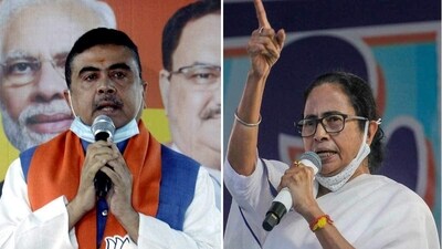 BJP leader Suvendu Adhikari and West Bengal CM Mamata Banerjee (File) BJP leader Suvendu Adhikari and West Bengal CM Mamata Banerjee (File)