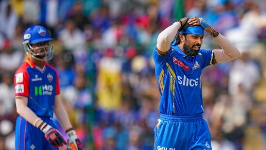 Hardik Pandya ended up being smashed for 41 runs in just the two overs that he bowled. Even Jasprit Bumrah was hit for 18 runs in the powerplay.&nbsp;(PTI)
