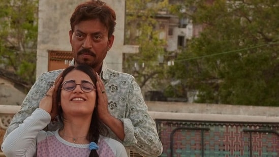 Radhika Madan with Irrfan in Angrezi Medium