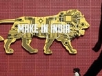 The Make in India logo. The Make in India logo.