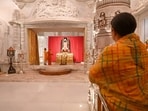 Union minister Smriti Irani offers prayers at Ram Temple in Ayodhya. Union minister Smriti Irani offers prayers at Ram Temple in Ayodhya.