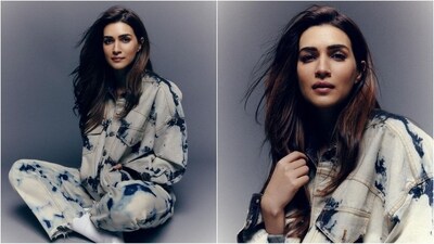 In another denim ensemble, she radiates style, donning a stunning tie-dye oversized jacket paired with matching pants, effortlessly elevating denim fashion. (Instagram/@kritisanon) In another denim ensemble, she radiates style, donning a stunning tie-dye oversized jacket paired with matching pants, effortlessly elevating denim fashion. (Instagram/@kritisanon)