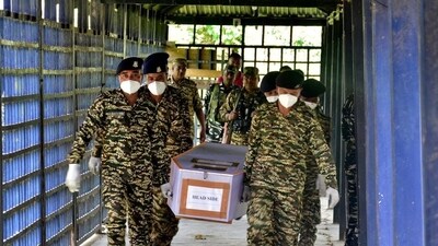 CRPF personnel carrying a coffin containing the body of their colleague, who was killed in a suspected militant attack in the Naranseina area of Bishnupur district, outside a hospital mortuary in Imphal, Manipur, on Saturday. (REUTERS) CRPF personnel carrying a coffin containing the body of their colleague, who was killed in a suspected militant attack in the Naranseina area of Bishnupur district, outside a hospital mortuary in Imphal, Manipur, on Saturday. (REUTERS)