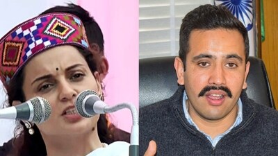 Actor-turned-politician Kangana Ranaut is the BJP's Lok Sabha election candidate against Congress leader Vikramaditya Singh from Himachal Pradesh's Mandi. Actor-turned-politician Kangana Ranaut is the BJP's Lok Sabha election candidate against Congress leader Vikramaditya Singh from Himachal Pradesh's Mandi.