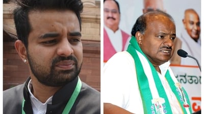Deve Gowda's grandson Prajwal Revanna has filed an FIR through his polling agent that the videos doing rounds are morphed. Deve Gowda's grandson Prajwal Revanna has filed an FIR through his polling agent that the videos doing rounds are morphed.