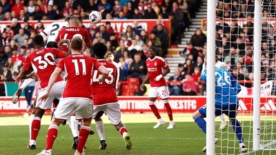 Manchester City vs Nottingham Forest: Josko Gvardiol scores City's first goal. (Action Images via Reuters)