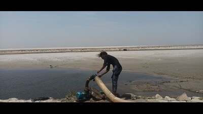 Soni working on water pump to irrigate field (HT Photo) Soni working on water pump to irrigate field (HT Photo)