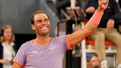 Spain's Rafael Nadal celebrates winning his round of 64 match against Australia's Alex de Minaur (REUTERS)