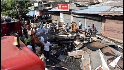 The fire at the timber store in Bansmandi area of Mutthiganj could be put out after a 10-hour struggle and with the help 10 fire tenders (HT)