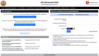 JEE Advanced 2024: Eligible candidates can apply for the IIT entrance test on jeeadv.ac.in JEE Advanced 2024: Eligible candidates can apply for the IIT entrance test on jeeadv.ac.in