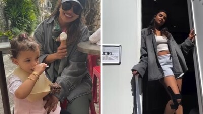 Priyanka Chopra with daughter Malti Marie Chopra Jonas.
