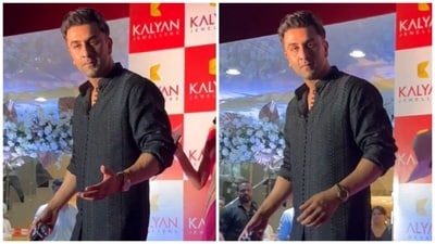 Ranbir Kapoor at an event in Surat on Saturday. Ranbir Kapoor at an event in Surat on Saturday.