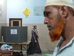 Meerut: Muslim voters at a polling station to cast their votes for the 2nd phase of Lok Sabha elections, in Meerut, Friday, April 26, 2024. (PTI Photo/Arun Sharma)  (PTI04_26_2024_000026B)