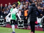 Mo Salah and Jurgen Klopp seen arguing during the last match played by Liverpool.
