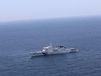 The Indian Coast Guard intercepted the fishing boat off Porbander coast after the Gujarat ATS squad received information that three individuals from Mumbai and Bheed in Maharashtra were attempting to smuggle narcotics via sea route. (Image posted on X by the Indian Coast Guard)
