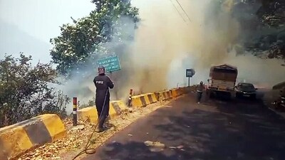 Several regions in Uttarakhand are grappling with forest fires, destroying hectares of forest land. (ANI) Several regions in Uttarakhand are grappling with forest fires, destroying hectares of forest land. (ANI)