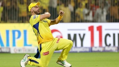 Chennai Super Kings' Daryl Mitchell during the match against Sunrisers Hyderabad (IPL Twitter)