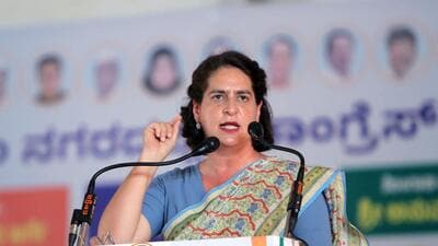 Congress general secretary Priyanka Gandhi Vadra addressing during a public meeting ahead of the Lok Sabha polls, at Sedam in Gulbarga, Karnataka on Monday. (ANI) Congress general secretary Priyanka Gandhi Vadra addressing during a public meeting ahead of the Lok Sabha polls, at Sedam in Gulbarga, Karnataka on Monday. (ANI)