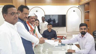 Following Shashikant Shinde’s nomination as the NCP (SP) candidate from Satara, former APMC director and leading trader Sanjay Pansare was arrested in connection with the toilet scam. Two other former directors, Ashok Walunj and Shankar Pingle, were also reportedly interrogated. (PTI) Following Shashikant Shinde’s nomination as the NCP (SP) candidate from Satara, former APMC director and leading trader Sanjay Pansare was arrested in connection with the toilet scam. Two other former directors, Ashok Walunj and Shankar Pingle, were also reportedly interrogated. (PTI)