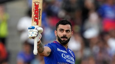 Royal Challengers Bengaluru's Virat Kohli celebrates his fifty runs (AP) Royal Challengers Bengaluru's Virat Kohli celebrates his fifty runs (AP)