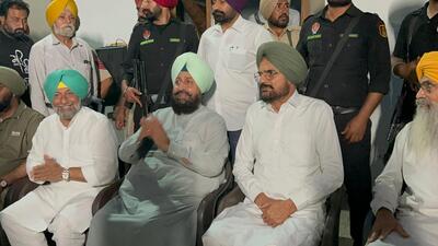 Punjab leader of opposition Partap Singh Bajwa with Balkaur Singh. Punjab leader of opposition Partap Singh Bajwa with Balkaur Singh.