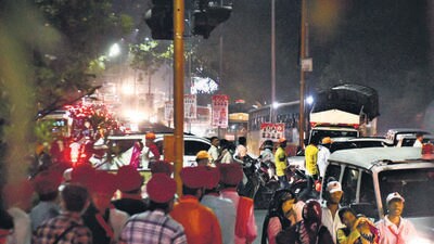 Residents faced inconvenience as traffic jams were reported in the city. (HT PHOTO)