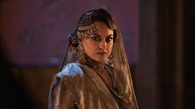 Sonakshi Sinha in a still from Heeramandi. Sonakshi Sinha in a still from Heeramandi.