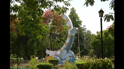 The decades-old globe will be replaced with a new modern and revolving globe at Globe Park, Qaisarbagh in Lucknow. (Mushtaq Ali)