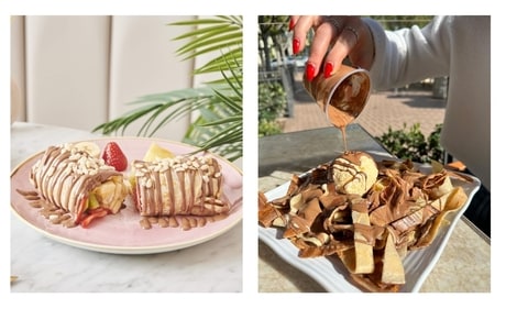 Other whacky desserts include the crepe burrito and fettuccine crepes (Instagram) Other whacky desserts include the crepe burrito and fettuccine crepes (Instagram)