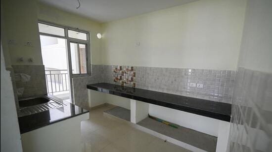 An inside view of a model flat developed in the Golf View Apartments. (HT File Photo)
