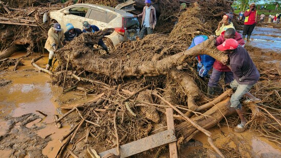 On Monday, the Kenya Red Cross Society said several people were rushed to a health facility in Mai Mahiu due to the flash floods impacting Kamuchiri village.(AP)