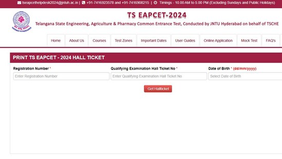 TS EAMCET Hall Ticket 2024 Live Telangana TSCHE EAPCET admit card released. (eapcet.tsche.ac.in, screenshot) TS EAMCET Hall Ticket 2024 Live Telangana TSCHE EAPCET admit card released. (eapcet.tsche.ac.in, screenshot)
