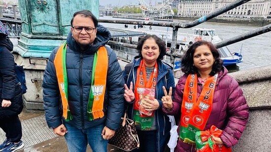 Despite the drizzling weather, the "Run for Modi" event witnessed an overwhelming turnout.(X/@OFBJPUK)