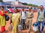 EVMs were destroyed at a polling station in Indiganatta village in Chamarajanagar district on Friday during a clash between two groups of villagers over whether to vote or not in the Lok Sabha elections. (PTI) EVMs were destroyed at a polling station in Indiganatta village in Chamarajanagar district on Friday during a clash between two groups of villagers over whether to vote or not in the Lok Sabha elections. (PTI)