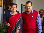 Delhi minister Atishi with chief minister Arvind Kejriwal.
