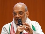 Amit Shah addresses a press conference at the Vajpayee Bhawan, in Guwahati. (PTI)