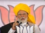 Prime Minister Narendra Modi addresses a public meeting for Lok Sabha elections. (PTI)