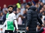 Liverpool's Mohamed Salah seen arguing with manager Jurgen Klopp.